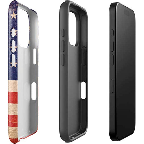 Distressed American Flag iPhone 16 Pro Impact Case